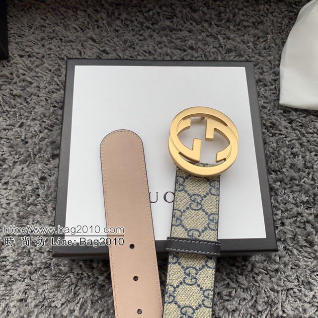 Gucci男士皮帶 古奇防水經典雙G互扣腰帶  jjp1584